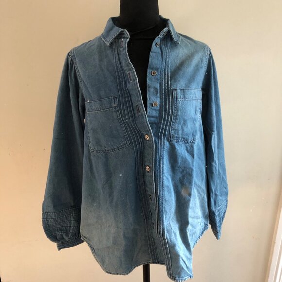 American Eagle Women's Denim Long Sleeve Button-Up Shirt Size‎ Small NWT Stylish - Picture 5 of 11